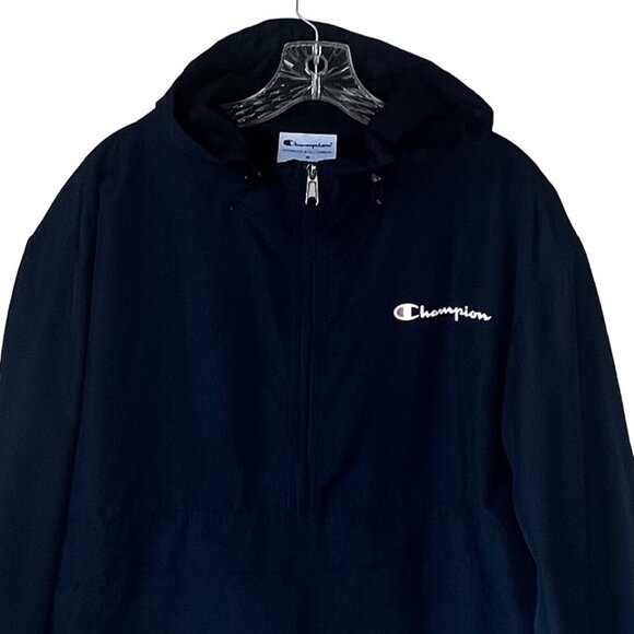 Champion Authentic Activewear Pullover Hoodie Jacket Mens Medium Black - Picture 3 of 11